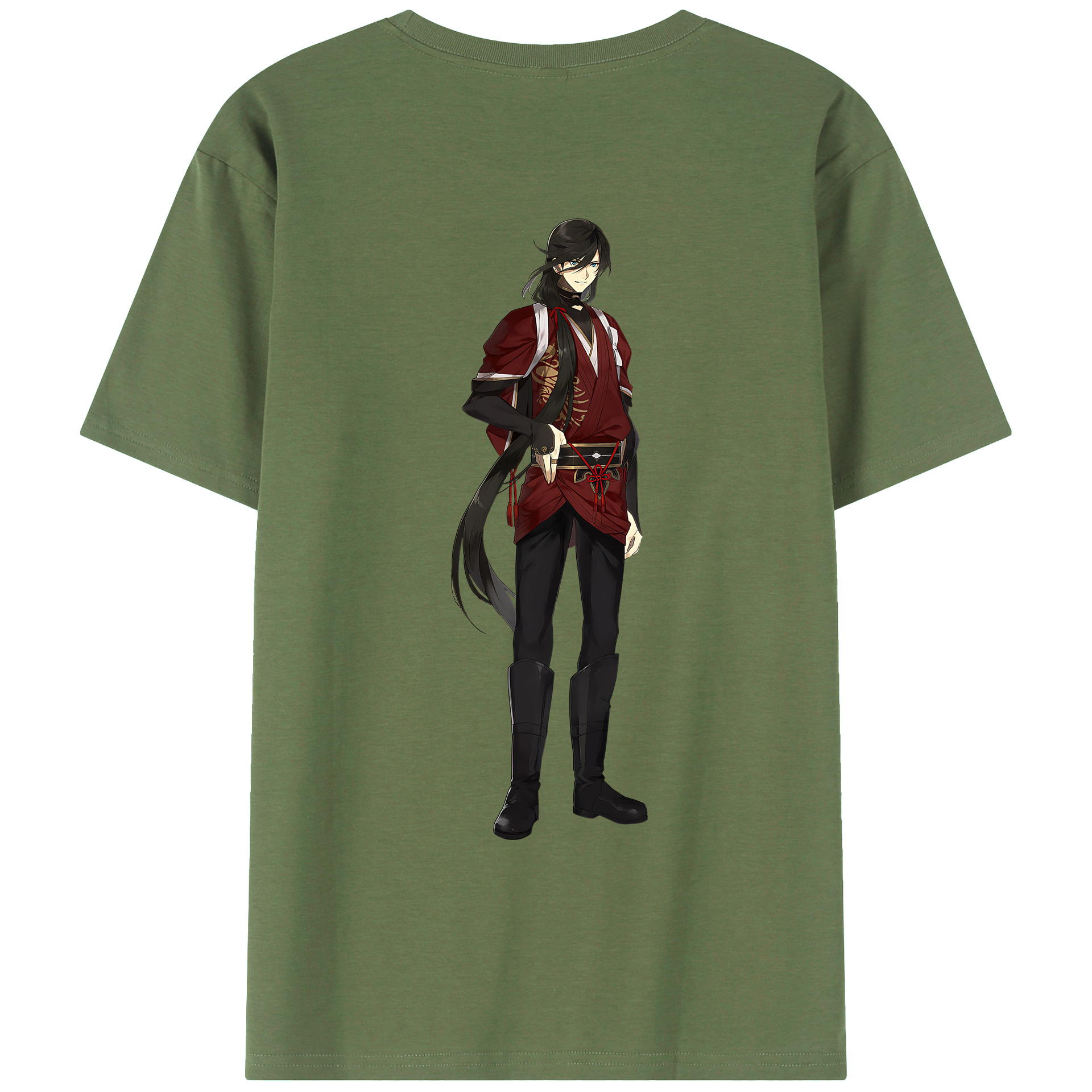 （画像用） 刀剣乱舞 Touken Ranbu 綿100％ メンズ半袖Tシャツ（バックプリント） 通気性
